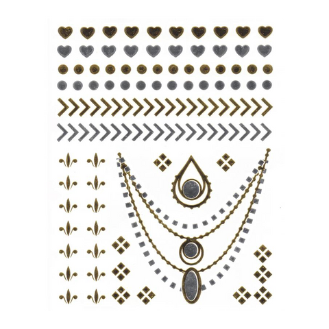 Cleopatra Silver & Gold Metallic Flash Tattoos - Yourbosslady