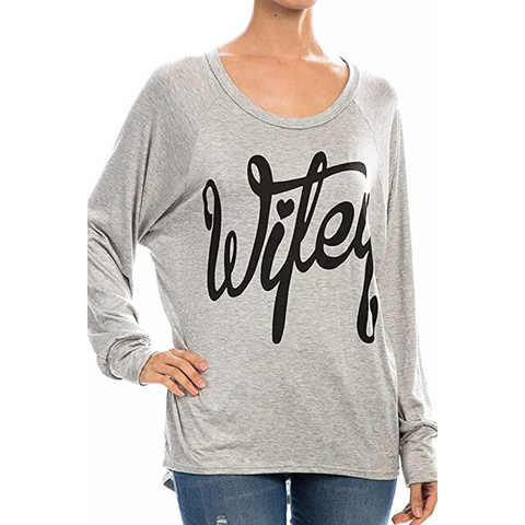 Heather Grey Wifey Graphic Print Top - Yourbosslady