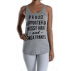Grey Proud Supporter of Messy Hair & Sweatpants Graphic Tank Top - Yourbosslady