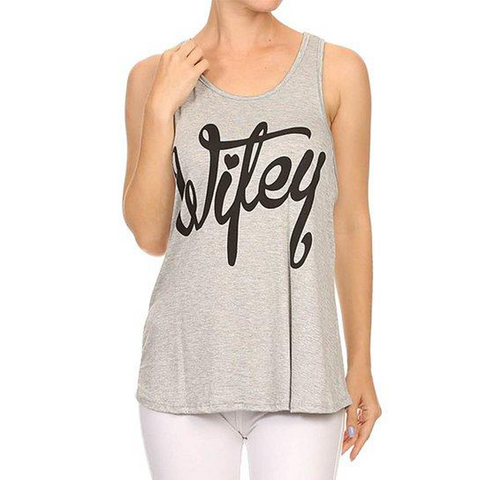 Heather Grey Wifey Graphic Scoop Neck Tank Top - Yourbosslady