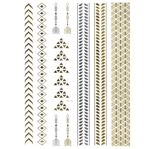 Princess Gina Silver & Gold Metallic Flash Tattoos - Yourbosslady