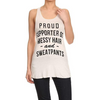 White Proud Supporter of Messy Hair & Sweatpants Graphic Tank Top - Yourbosslady