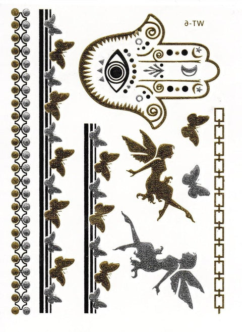 Hamsa Hand of God Metallic Flash Tattoos - Yourbosslady