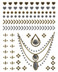 Hearts & Pearls Silver & Gold Metallic Flash Tattoos - Yourbosslady