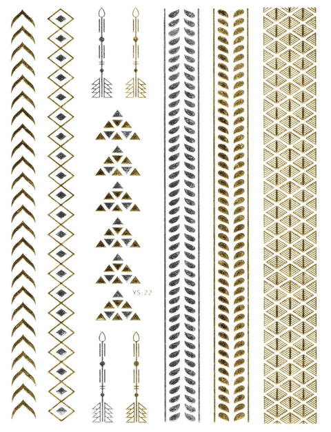 Princess Gina Silver & Gold Metallic Flash Tattoos - Yourbosslady