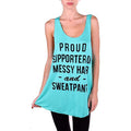 Mint Proud Supporter of Messy Hair & Sweatpants Graphic Tank Top - Yourbosslady
