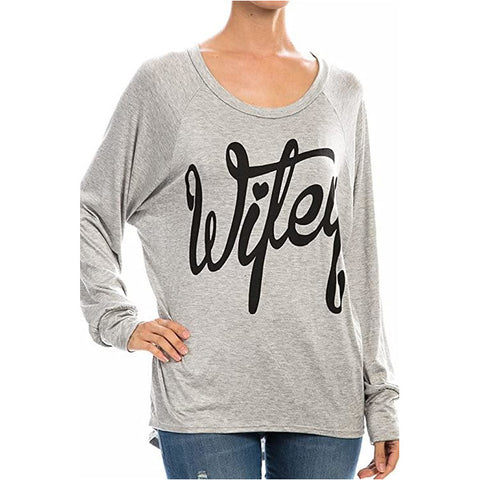 Heather Grey Wifey Graphic Print Top - Yourbosslady